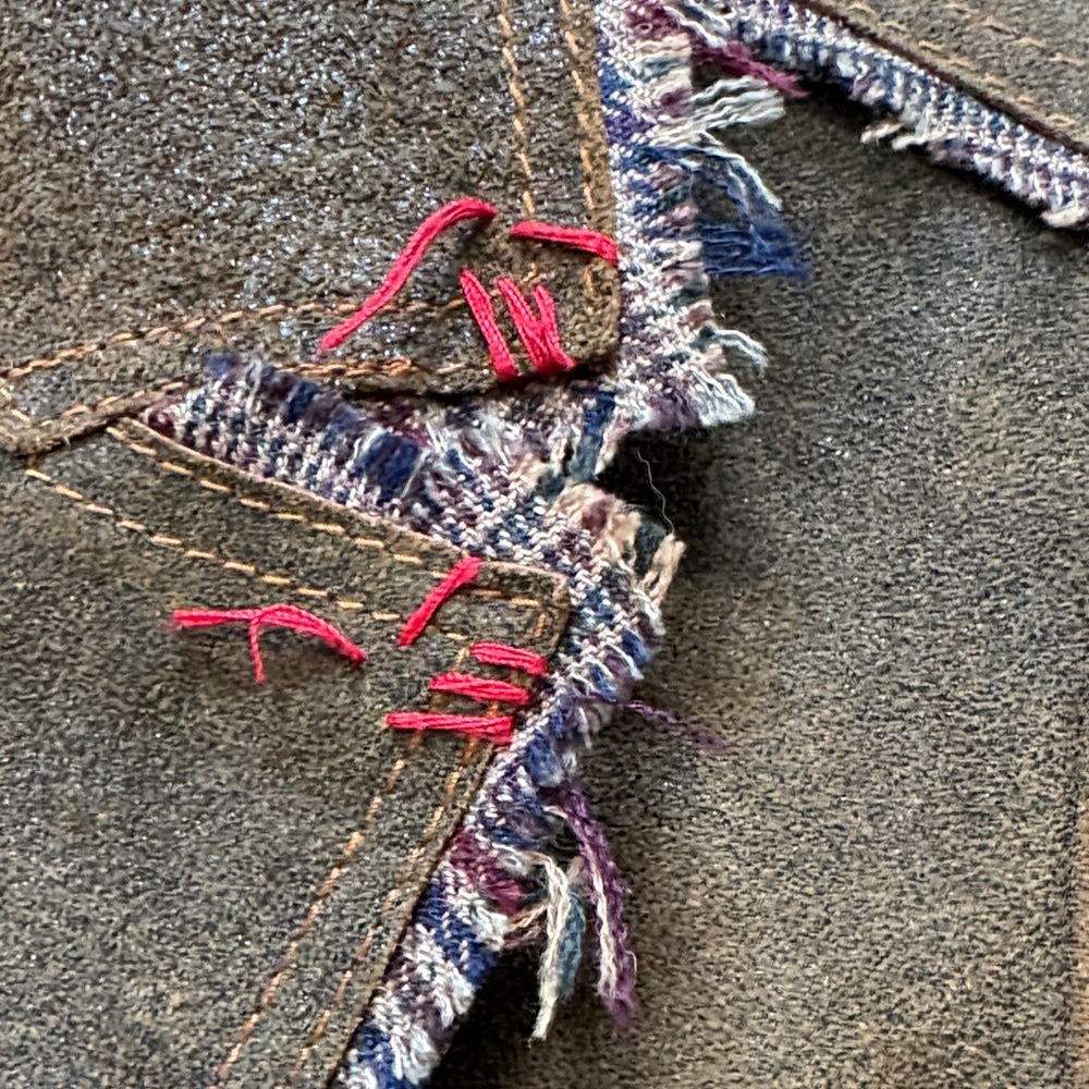 Vintage Brown Patchwork Leather Blazer - image 5